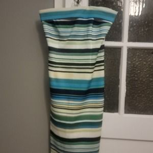 New York & Company Striped Sleeveless Midi Dress